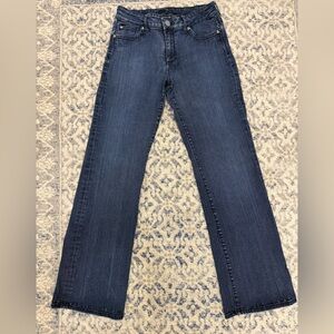 KUT Mid Rise Wide Leg Boot Cut Dark Wash Jeans